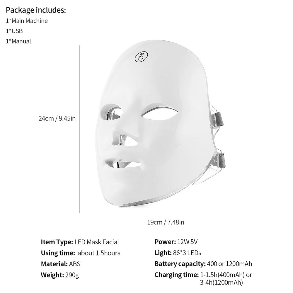 7 Colors Photon Facial LED Mask